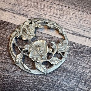 Potpourri  Rawcliffe Pewter Top Lid Rose Design 1990 PC2928